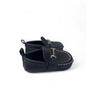 Size 1 - Black Pleather Loafers
