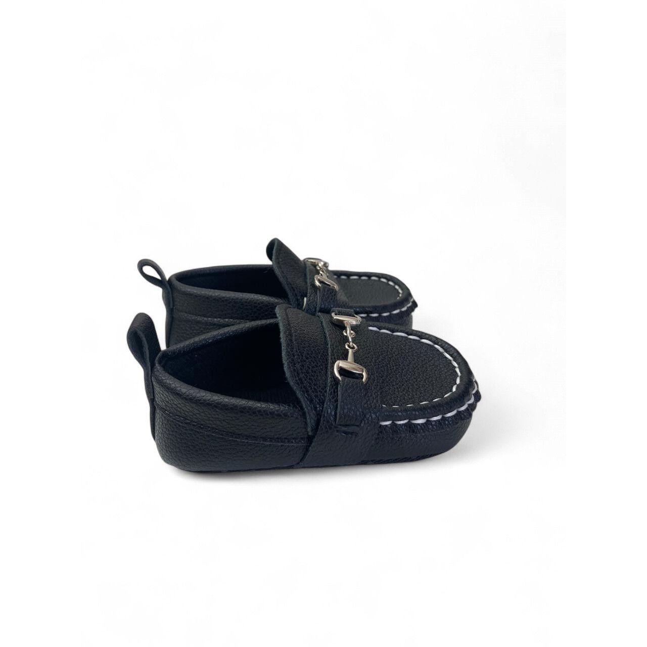 Size 1 - Black Pleather Loafers