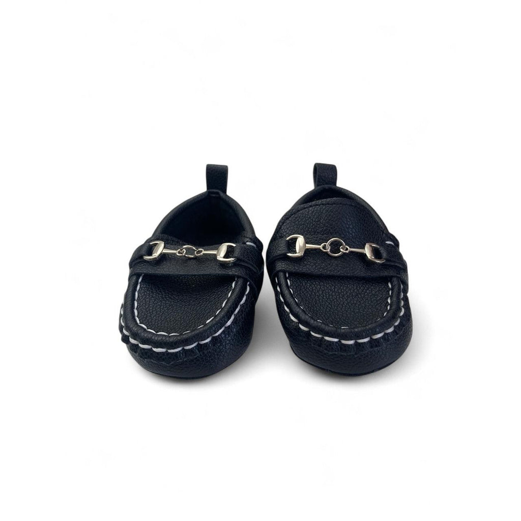 Size 1 - Black Pleather Loafers