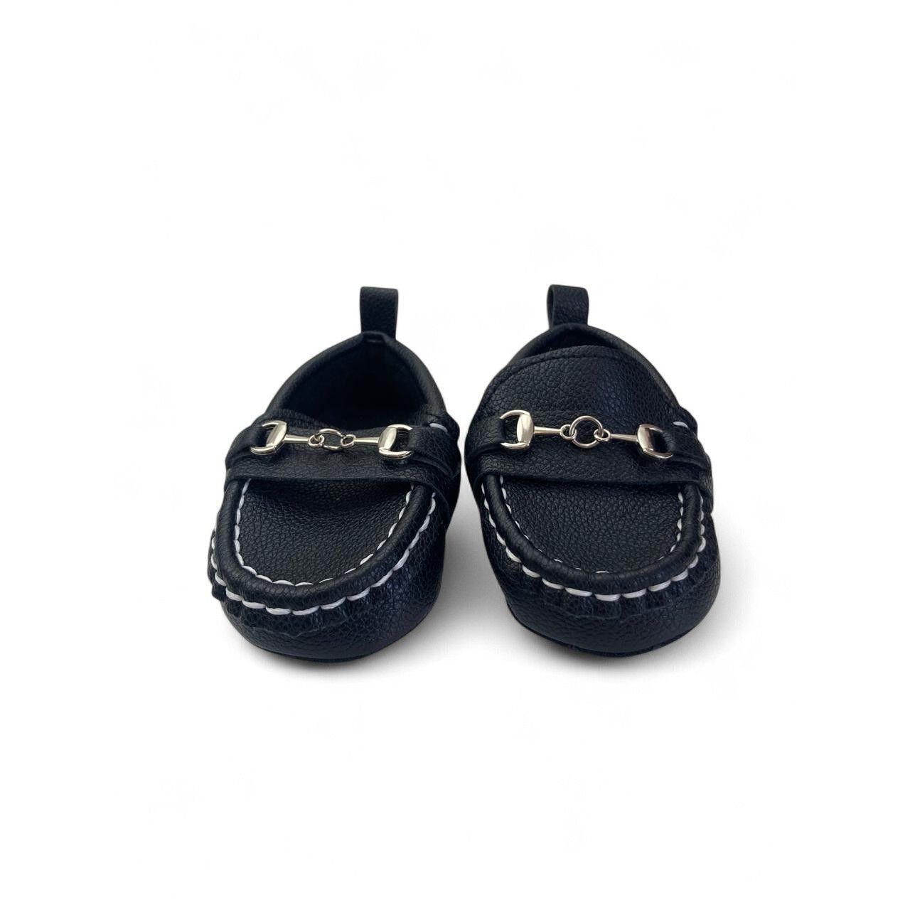 Size 1 - Black Pleather Loafers