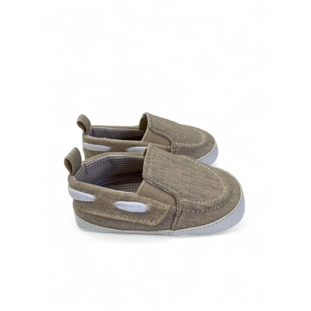 Size 1 - Beige Soft Sole Boatshoes - Jet