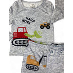 9-12M Grey Construction Long Sleep Set - Shein