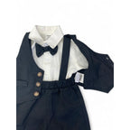 3-6M Black & Cream Shirt, Waistcoat, Pants & Hat Set - Shein
