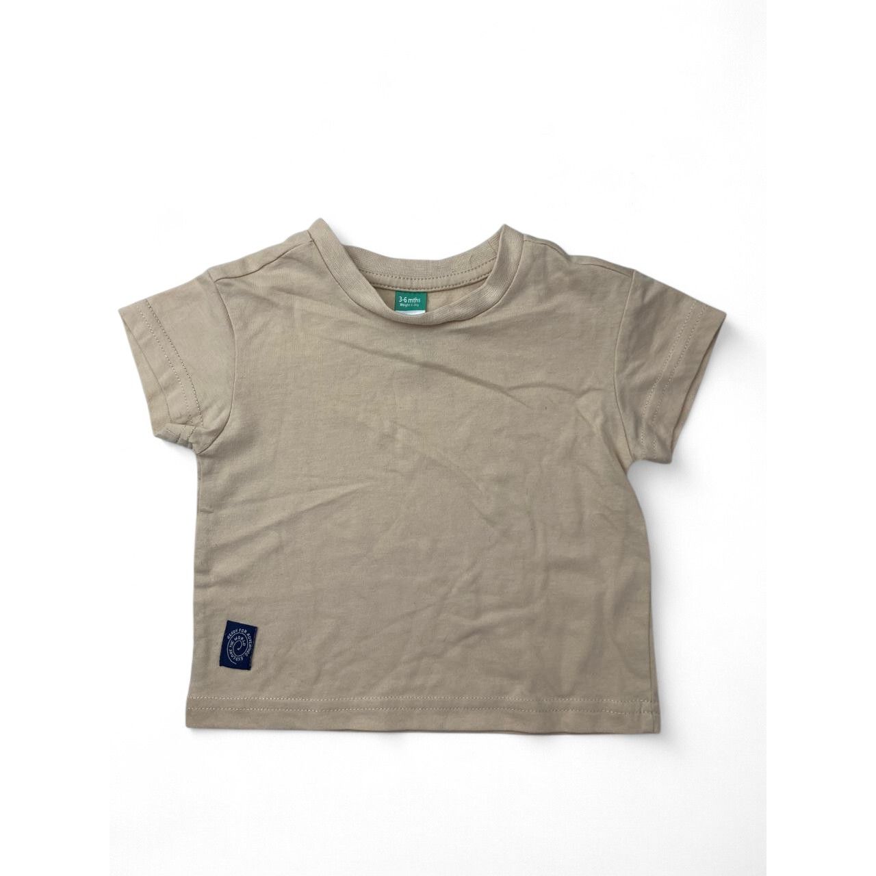 3-6M Beige Cotton T Shirt - Ackermans