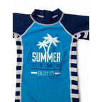 3-6M Blue Palm Tree Swimsuit - Woolworths