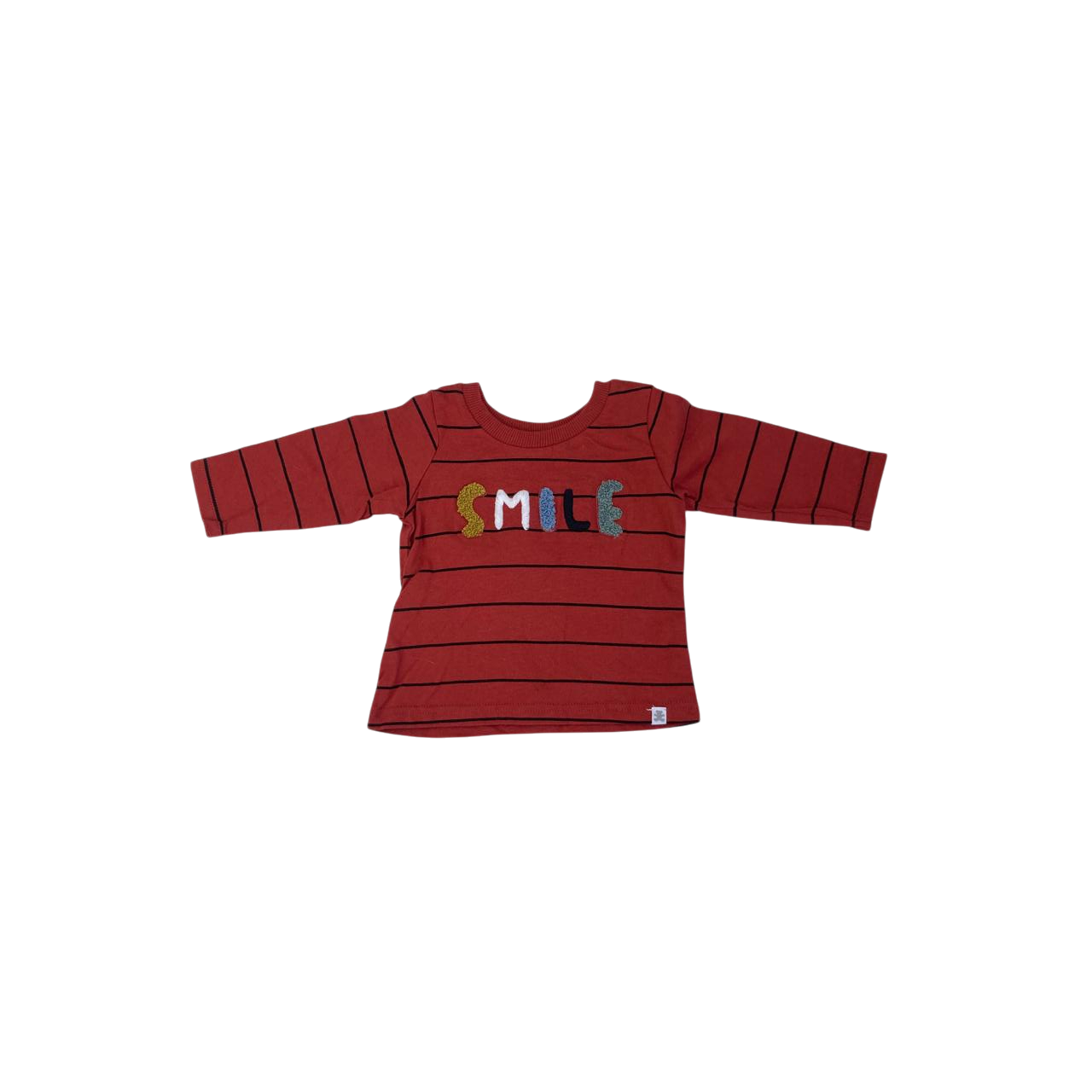 1-3M Orange Stripe Tufted Long Sleeve T Shirt - Woolworths
