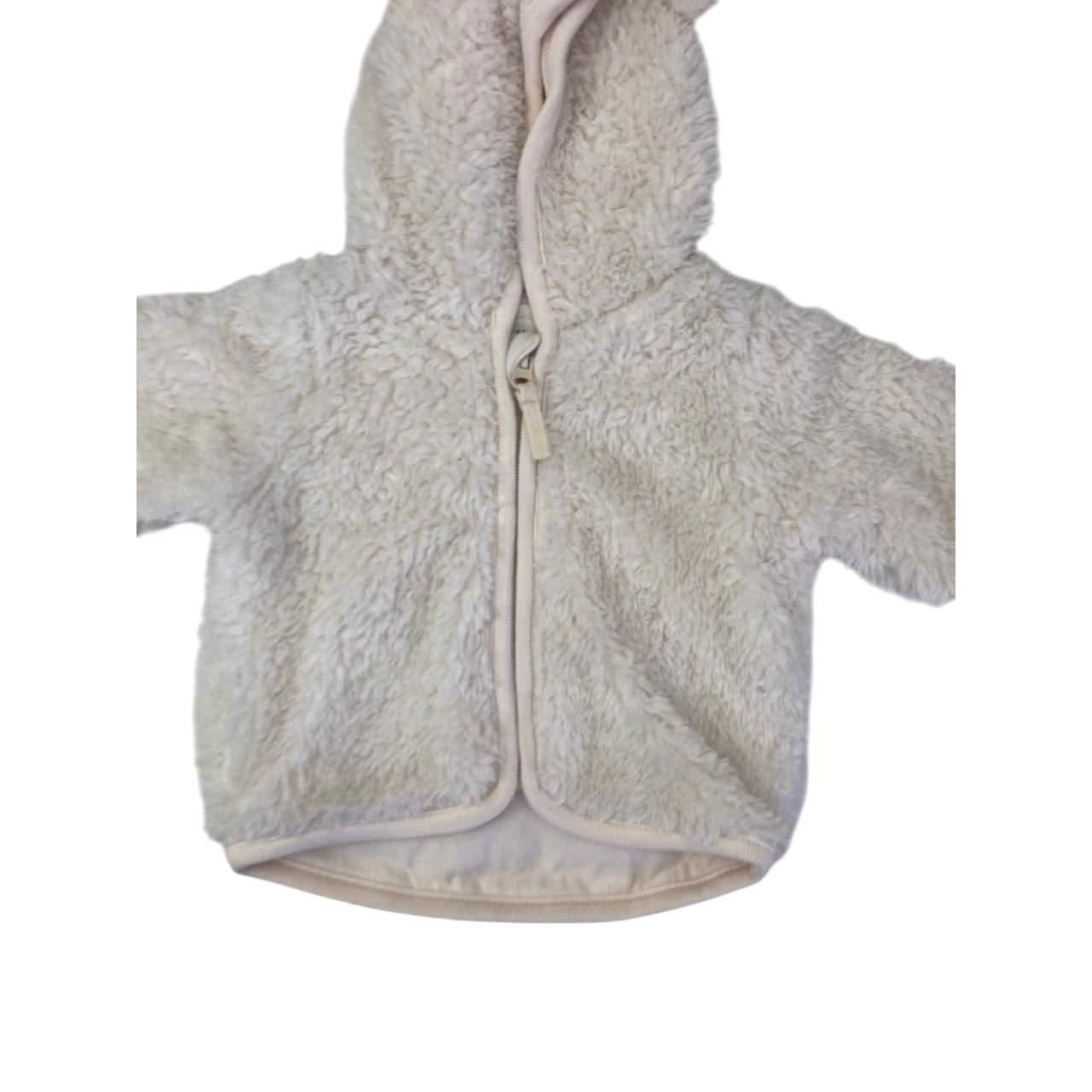 UK 0-1M Cream Teddy Fleece Zip Hoodie - H&M