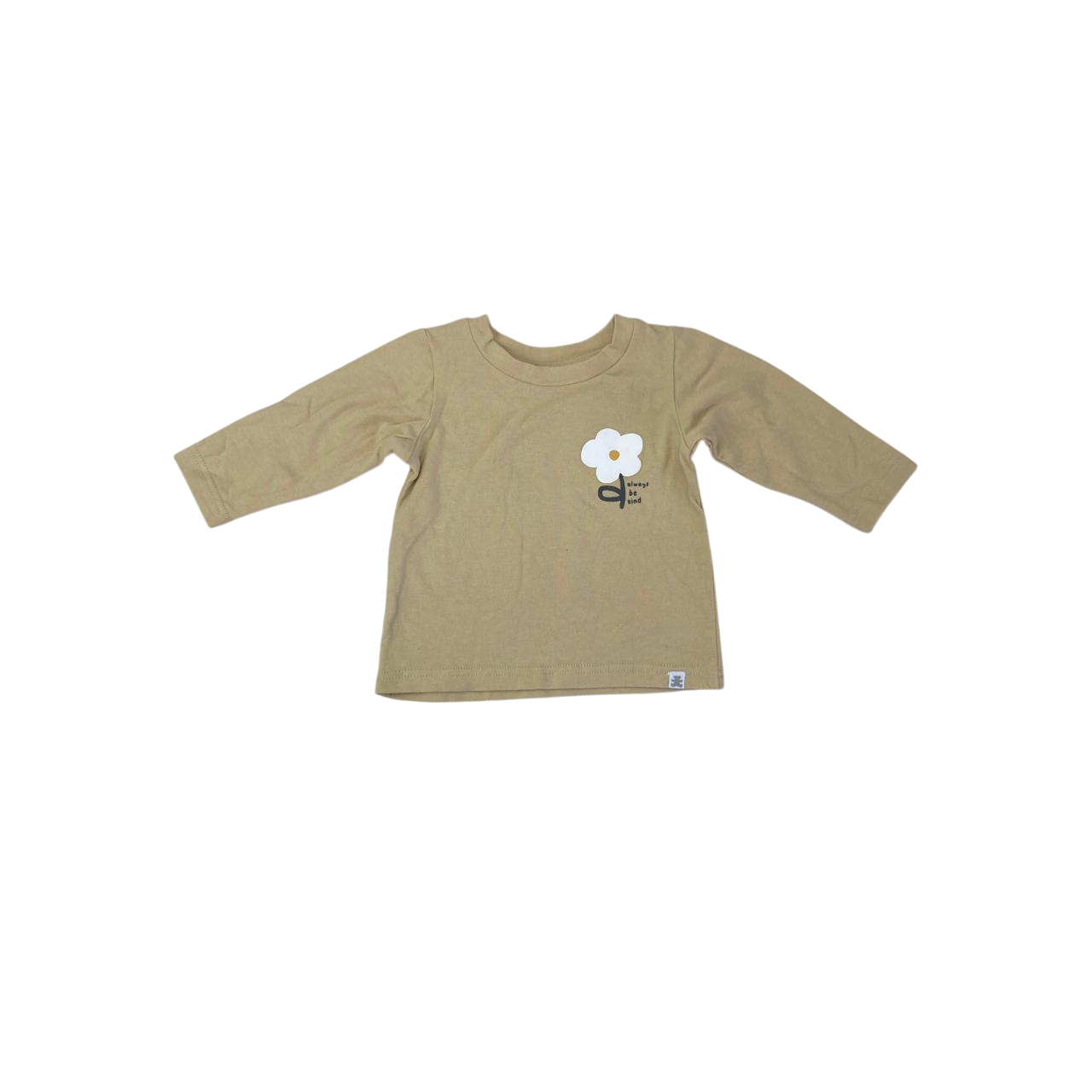 1-3M Beige Daisy Detail Long Sleeve T Shirt - Woolworths