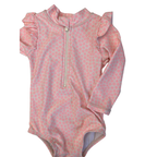 3-6M Cream & Neon Orange Daisy Swimsuit - Cotton On