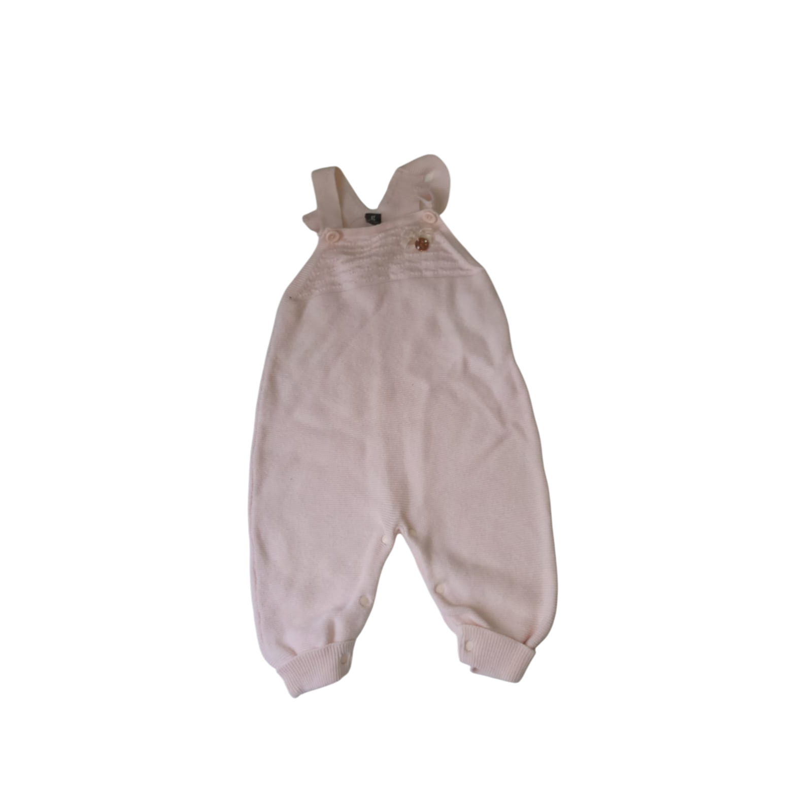 6-9M Light Pink Knit Overall Onesie - Giggles