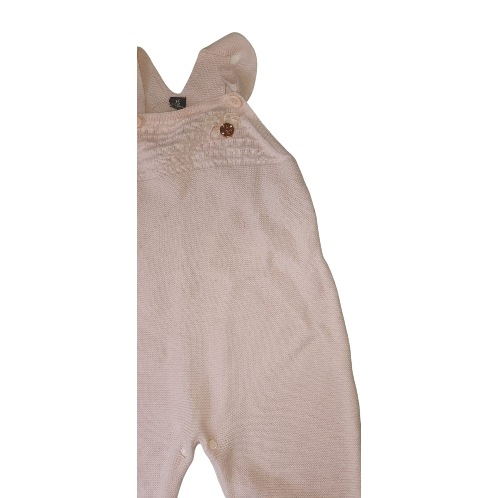 6-9M Light Pink Knit Overall Onesie - Giggles