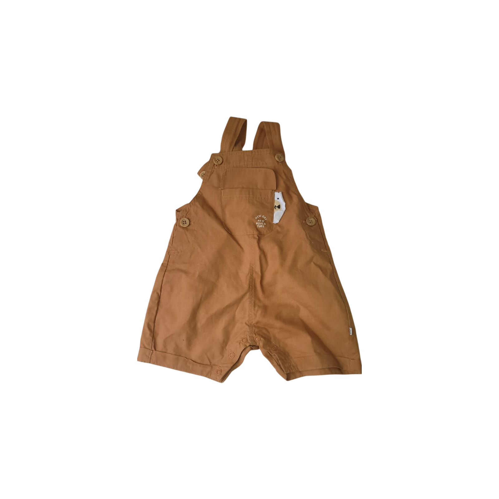 3-6M Tan Bear Cotton Overalls - Woolworths