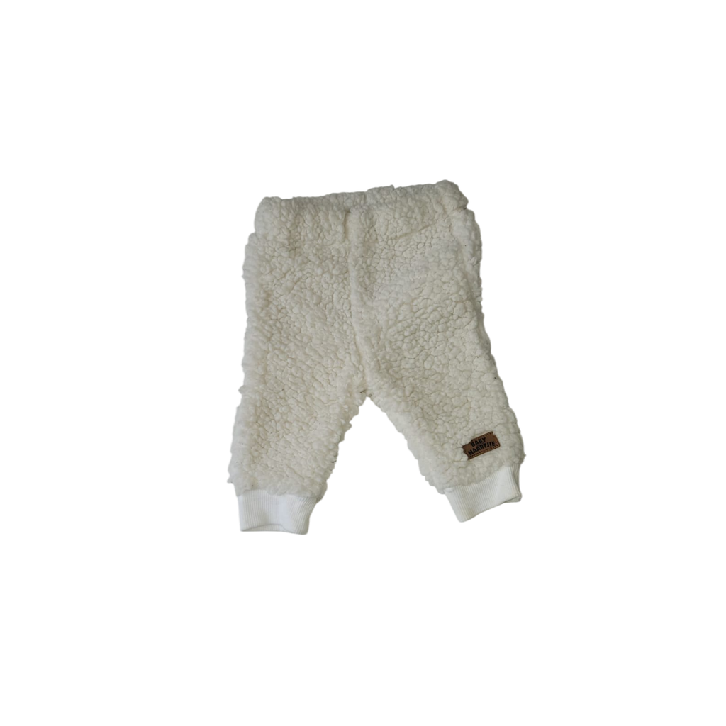 0-3M White Teddy Fleece Leggings - Naartjie