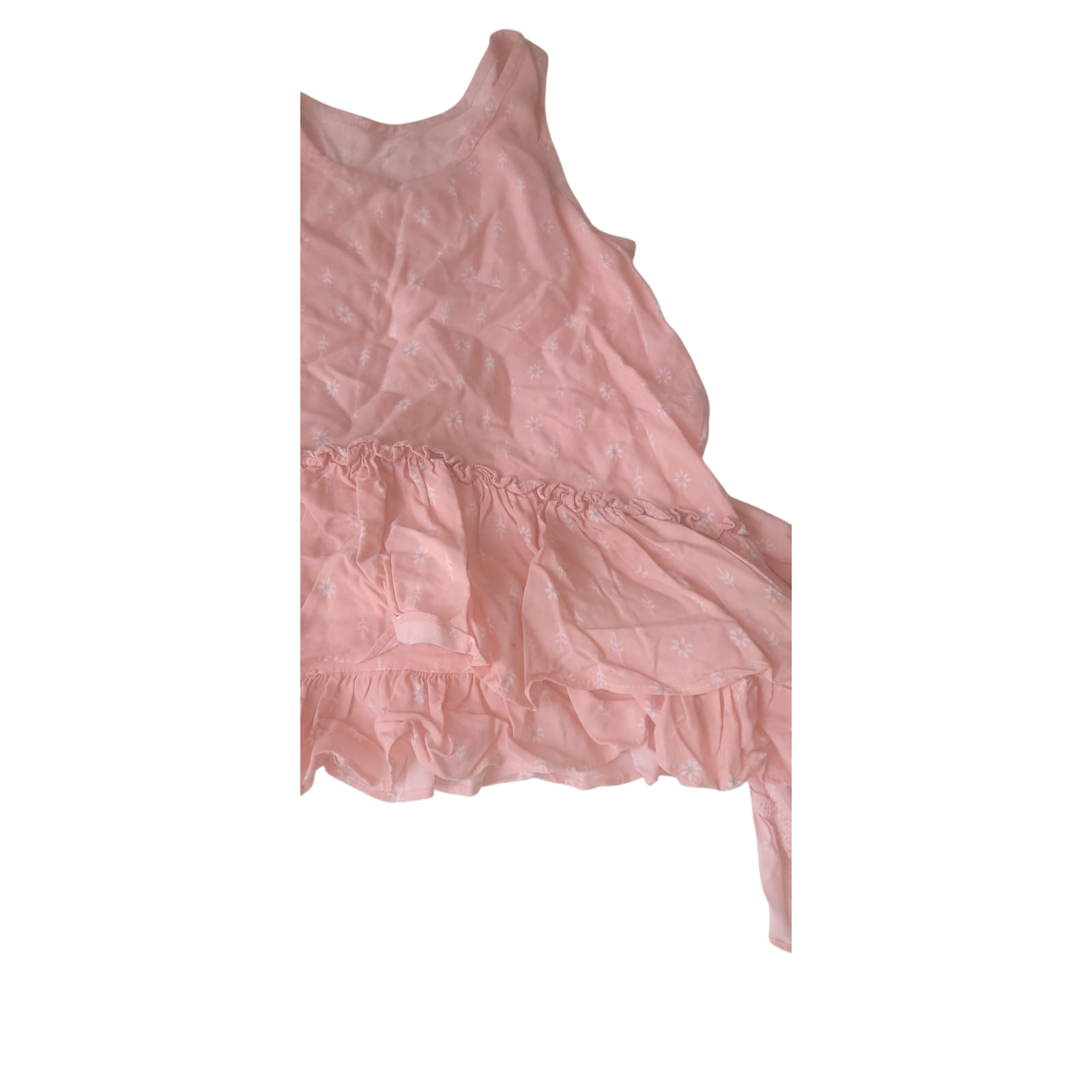 5-6Y Coral-Pink & White Floral Rayon Dress - Woolworths