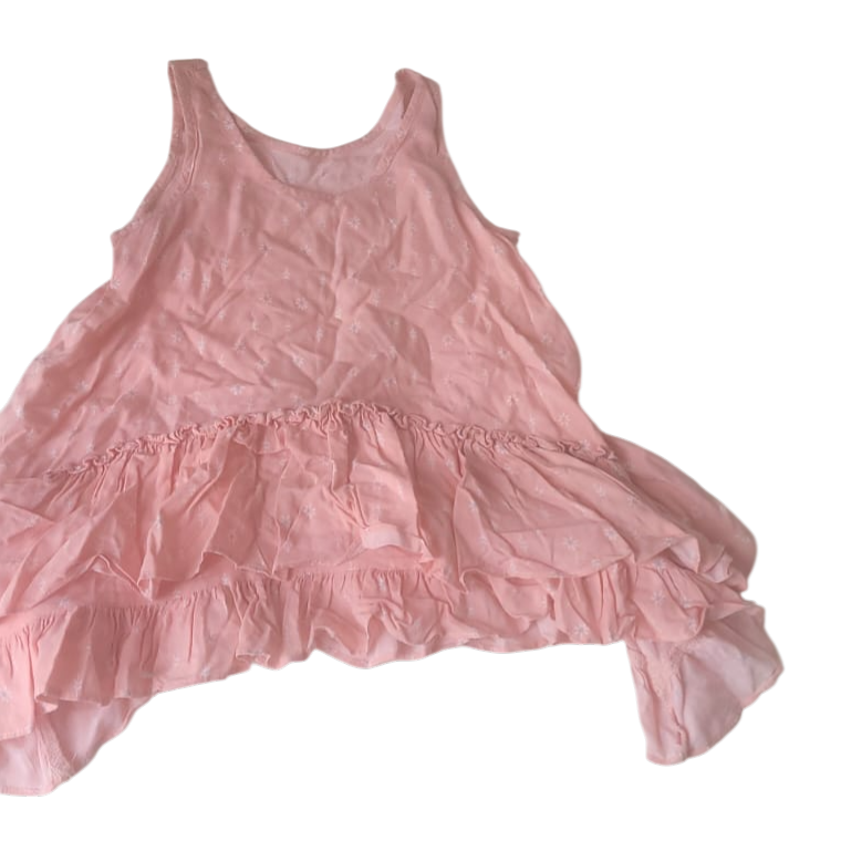 5-6Y Coral-Pink & White Floral Rayon Dress - Woolworths
