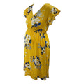 Medium - Yellow & Blue Floral Viscose Dress - Grow Maternity Wear
