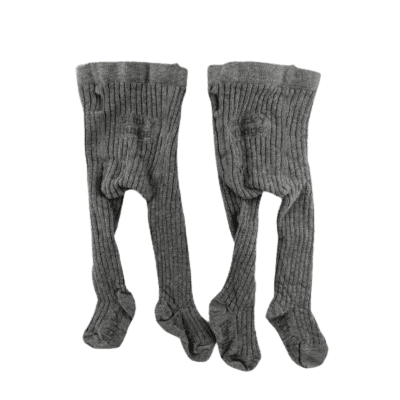 *NEW* 0-3M Set of 2 Ribbed Grey Branded Stockings - Sticky Fudge