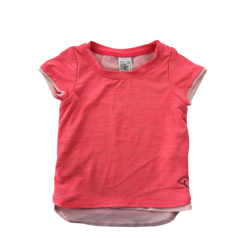 US 12M Coral Melange Workout Top - Decathlon
