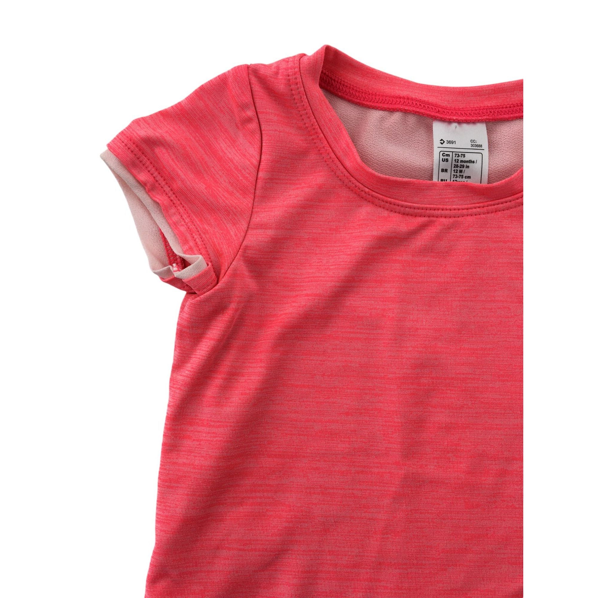 US 12M Coral Melange Workout Top - Decathlon