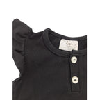 6-12M Black Frill Sleeve Bodysuit - Tiny Necessities