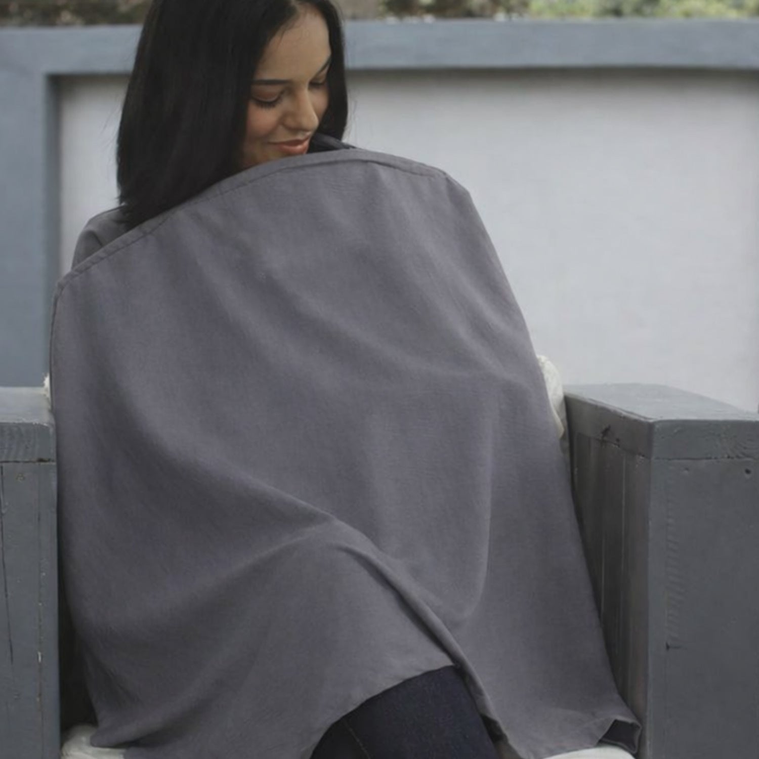 One Size - Grey Apron Nursing Cover - Hannah Grace