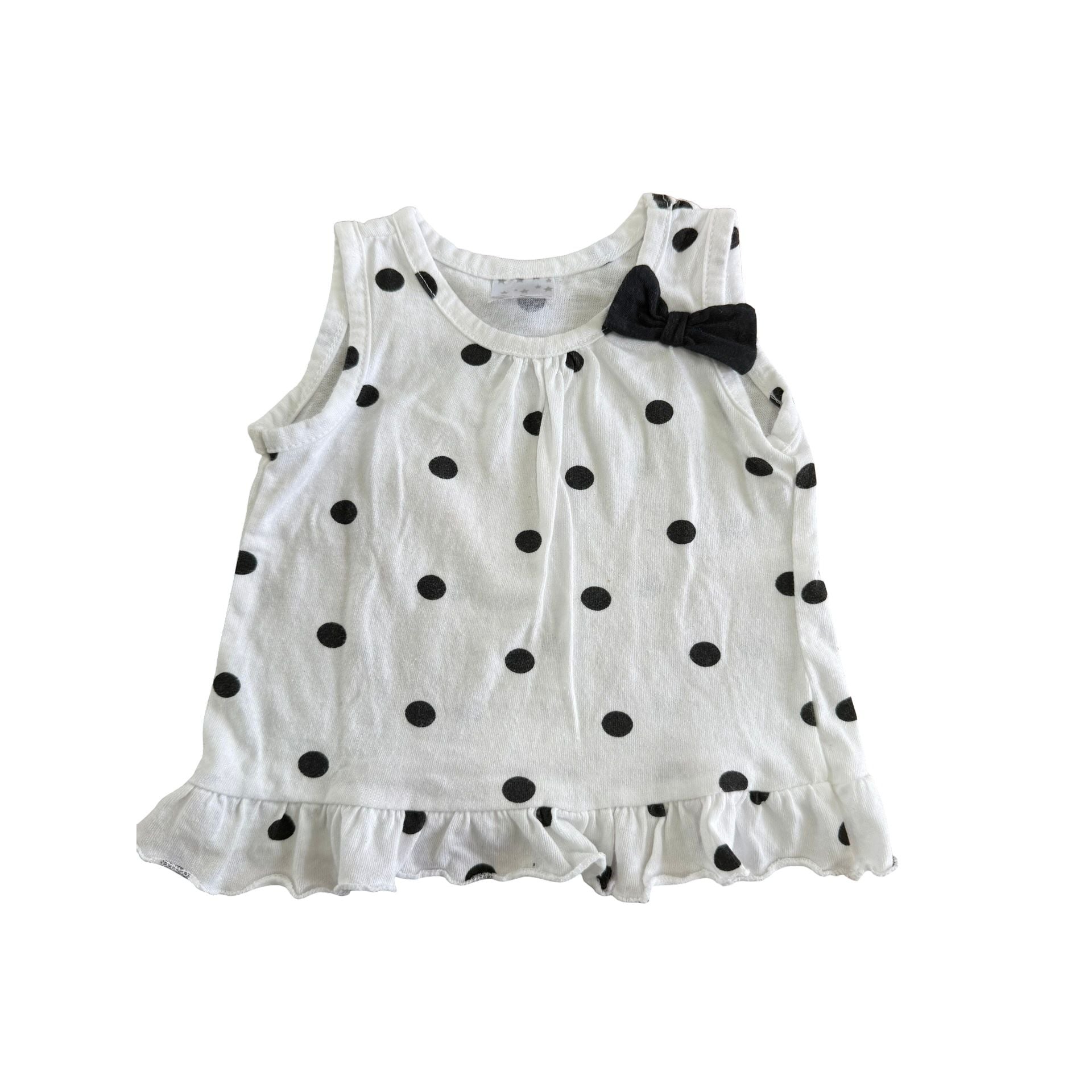 6-12M Polka dot top - Jet