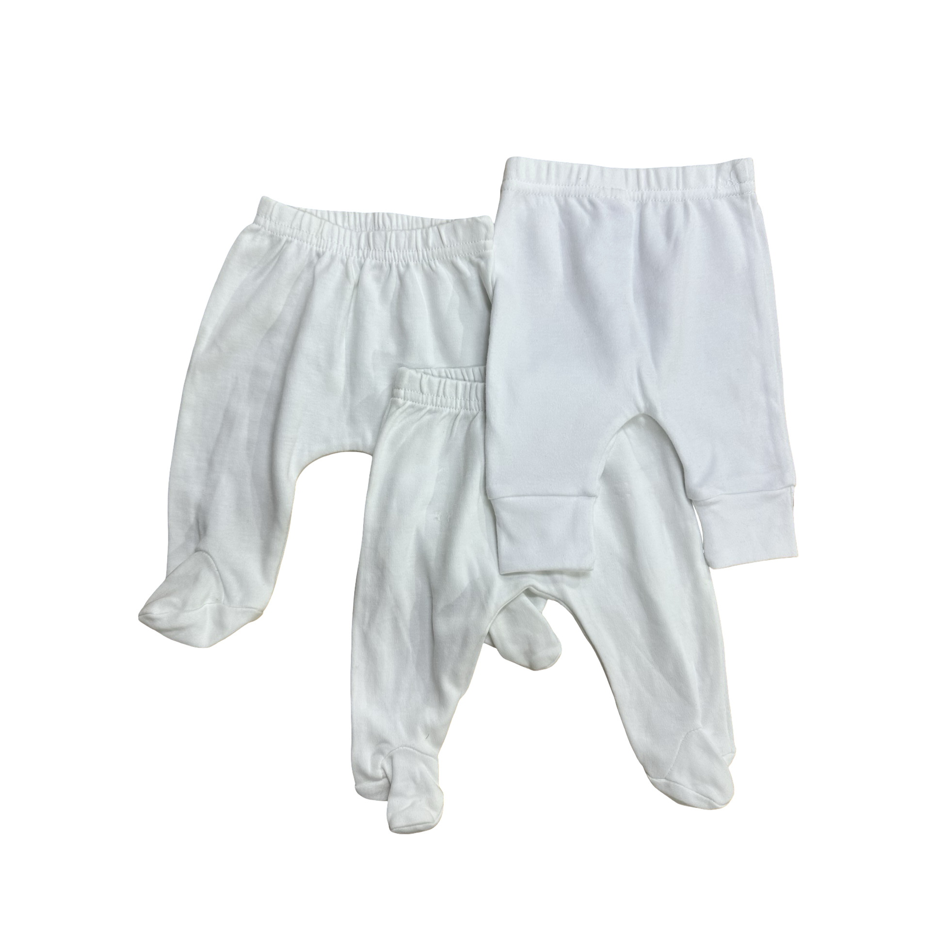 Newborn 3pc White leggings - Clicks