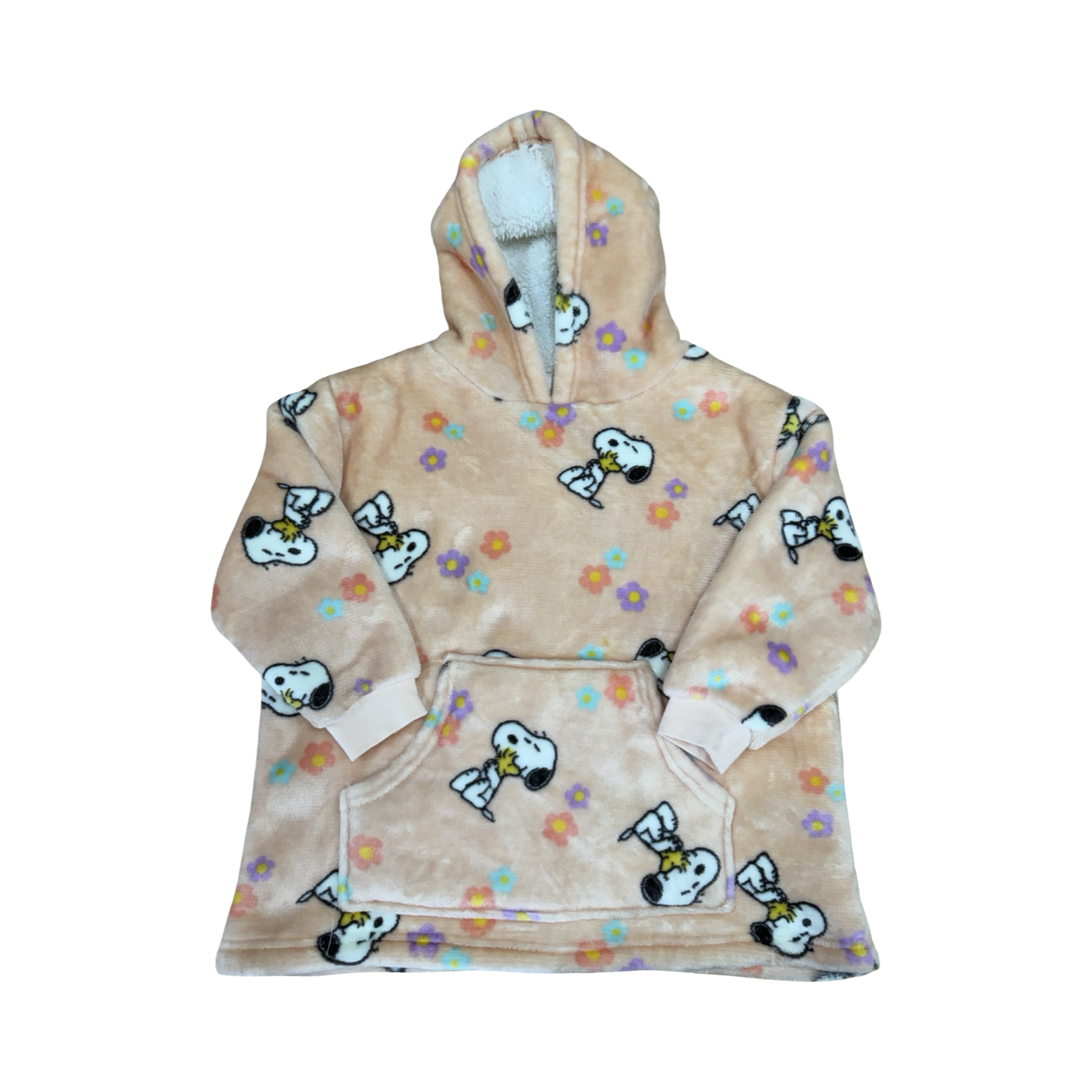 4-6 Peach Snoopy extra warm fleece hoody - Cotton On