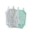 NEW Prem mint green & white strappy pointelle bodysuits - Woolworths