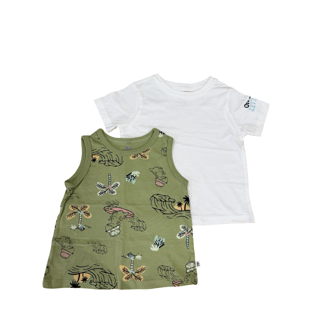 1-2Y 2pc dino & white shirts - Woolworths
