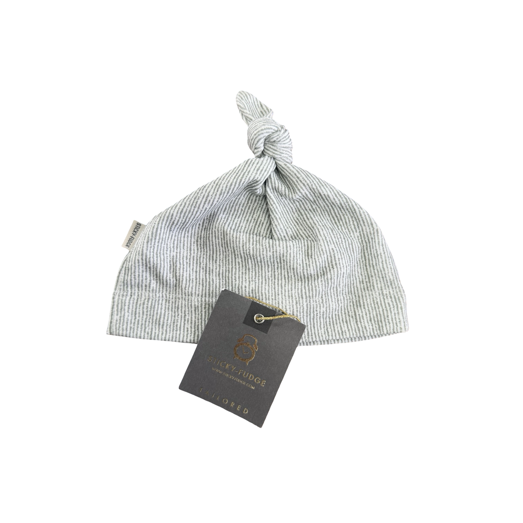 0-3M Striped beanie with knot - Stikcy Fudge