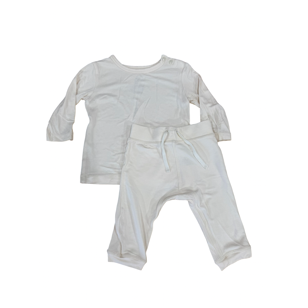 3-6M 2pc Off-white Bodysuit & leggings - Boody baby