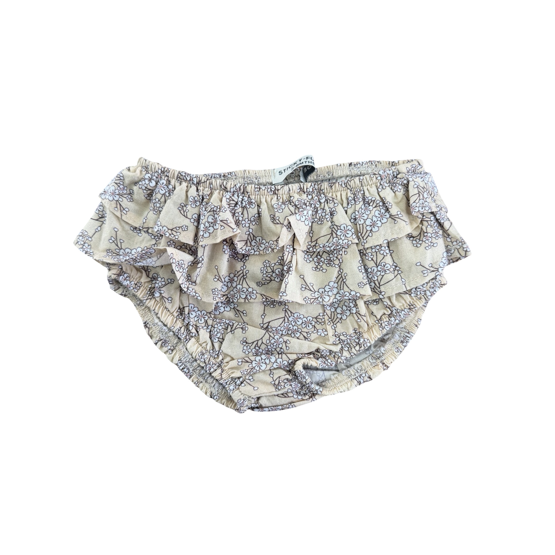 3-6M NEW Cream & Floral Bloomer - Sticky Fudge