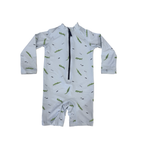 6-12M Blue crocodile long sleeve swimsuit - The little company London