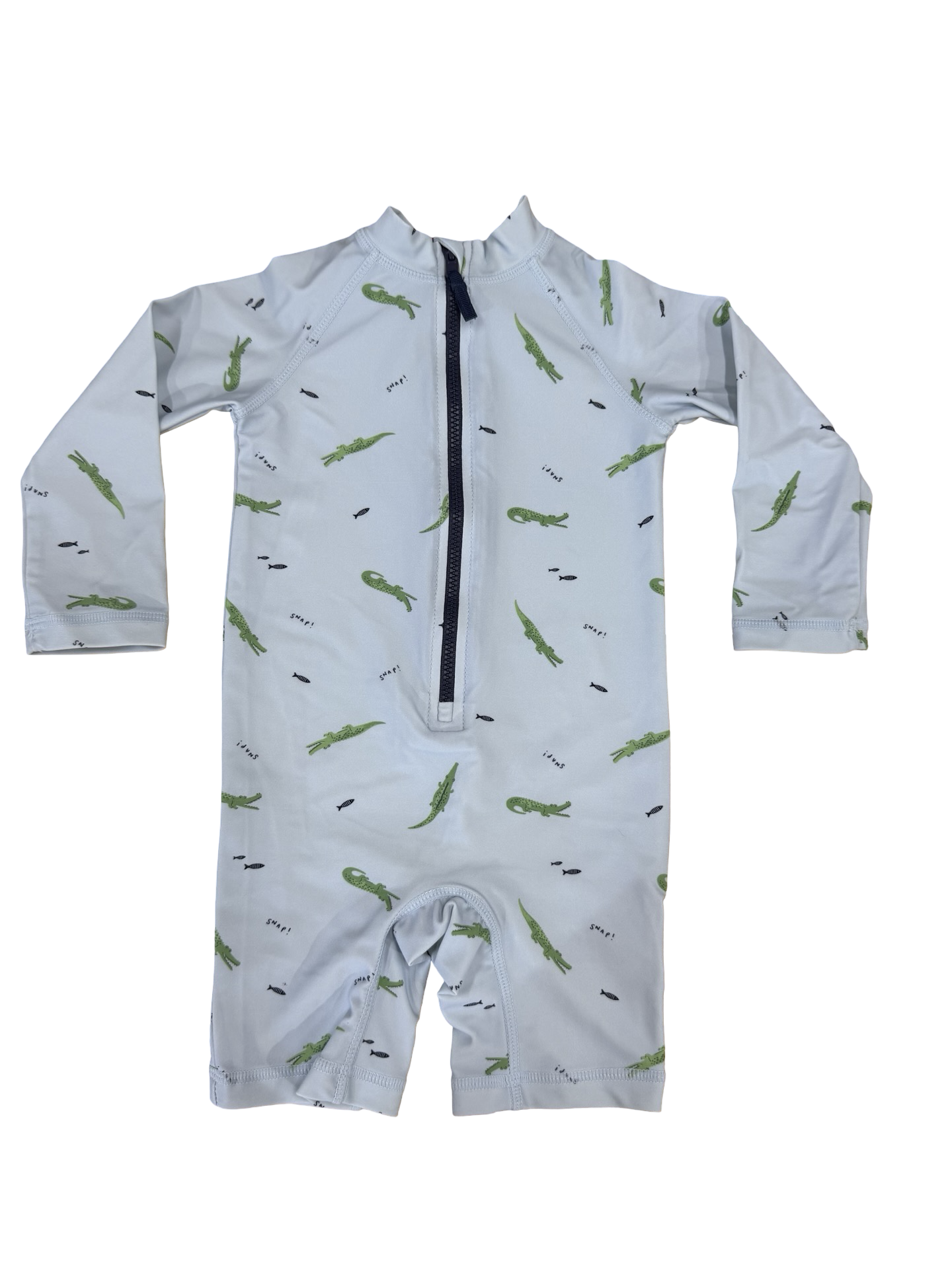 6-12M Blue crocodile long sleeve swimsuit - The little company London