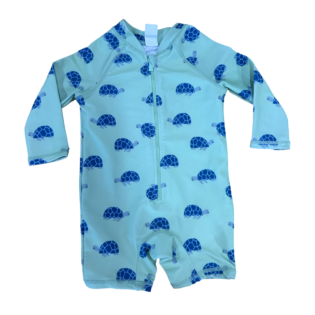 6-12M Green & blue Turtle Boys Swimsuit - Cotton On
