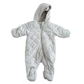 2M Beige fleece lined snowsuit zip onesie - H & M