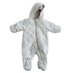 2M Beige fleece lined snowsuit zip onesie - H & M