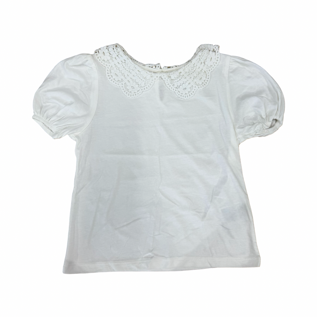 4-6Y Classic Crochet collar white top - H & M