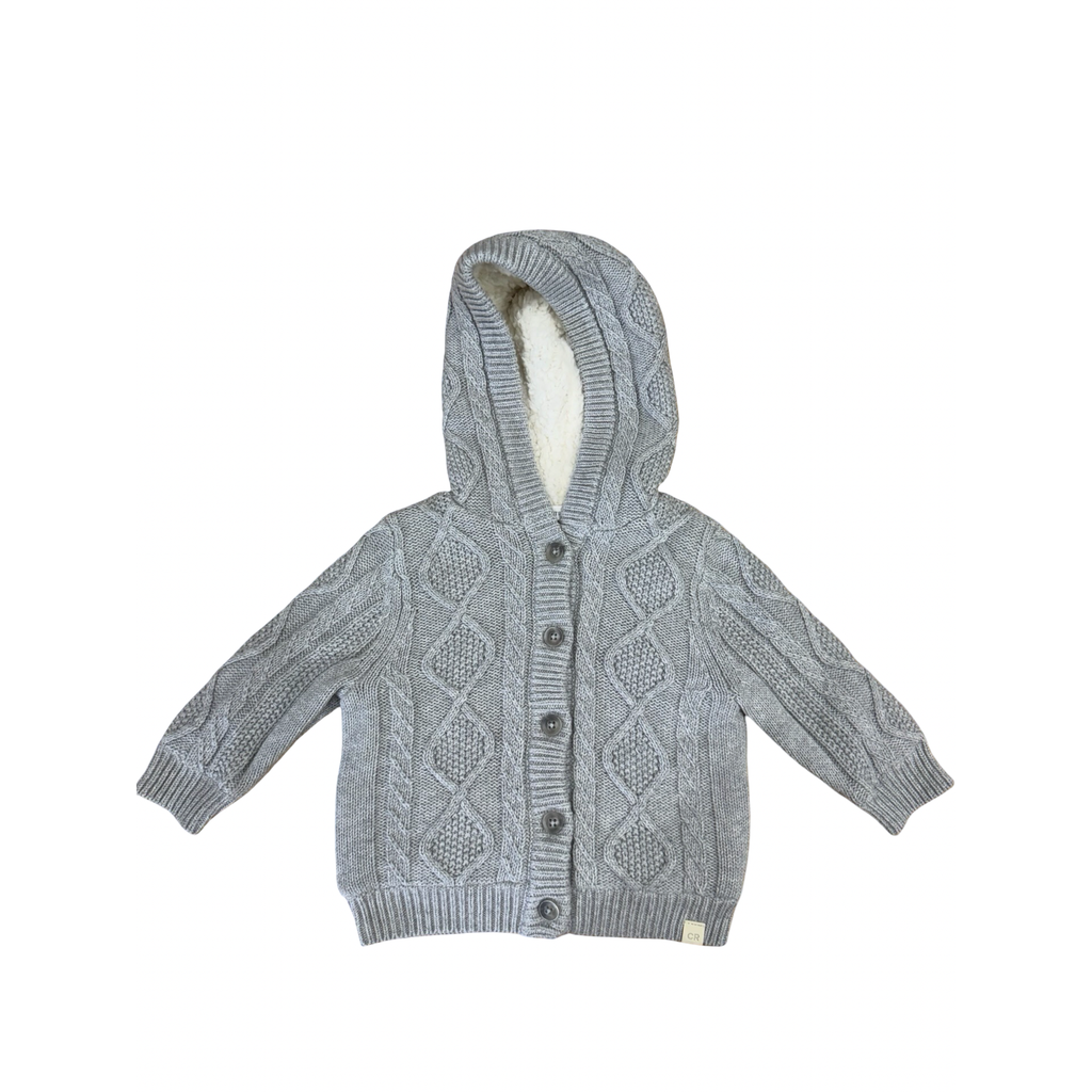 6-12M Grey Knitted extra warm cardigan - Country Road