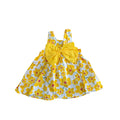 8M White & yellow poppy bow back cotton dress