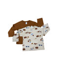1-2Y 2pc Rust & Wood animal theme long sleeve shirts - H & M