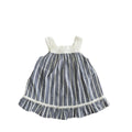 6-12M Blue & white stripe chambray babydoll tunic