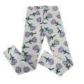 5-6Y Floral Ribbed purple & Green flower leggings - Zara