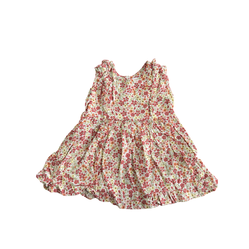 12-18M Autumnal floral sleeveless viscose dress - Baba Fishees