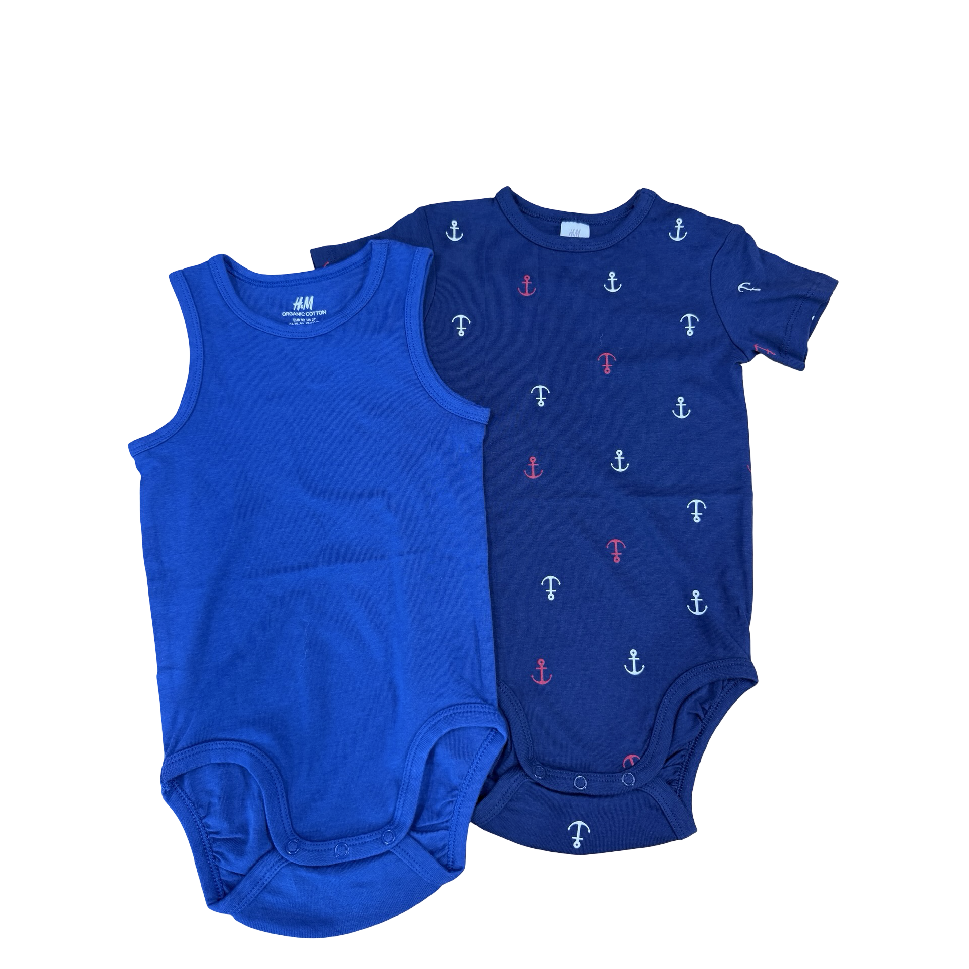 1-2Y 2pc Navy & Royal Blue Bodysuit set - H & M