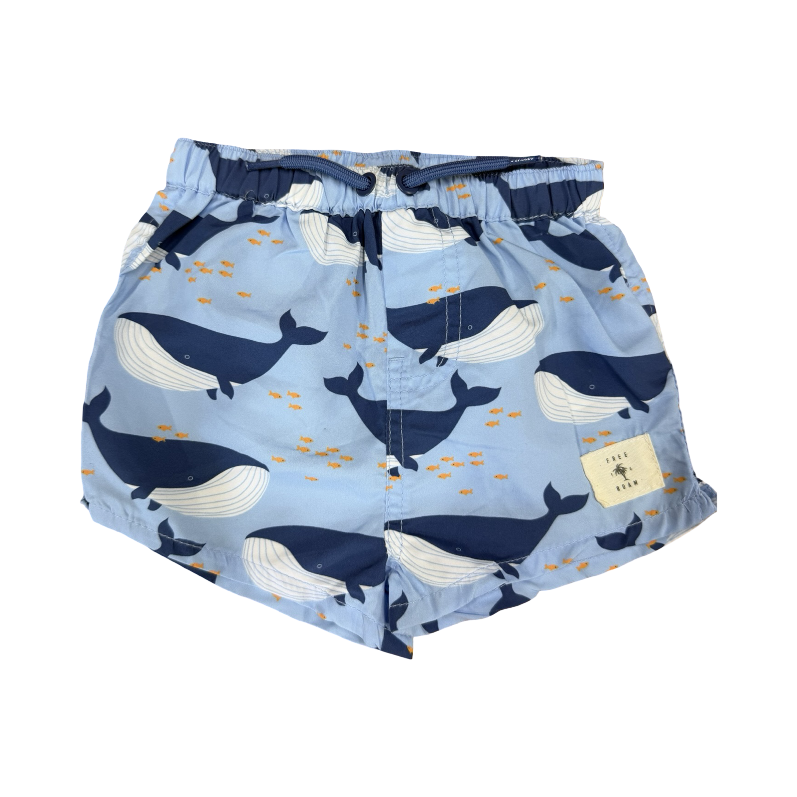 6-12M Blue Whale Board Shorts - Cotton On