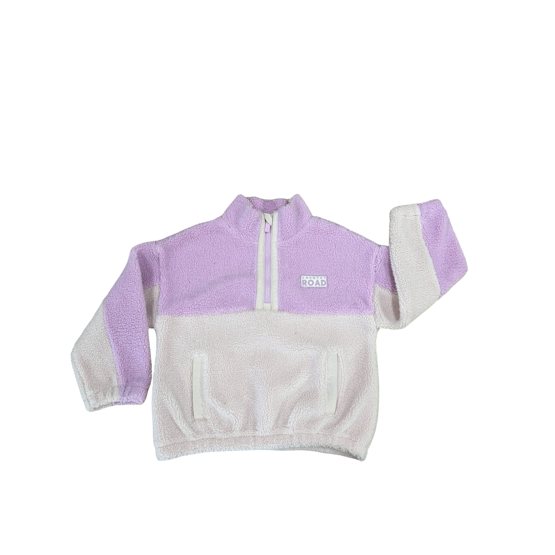 5-6Y Purple & pink teddy fleece jacket - Country road