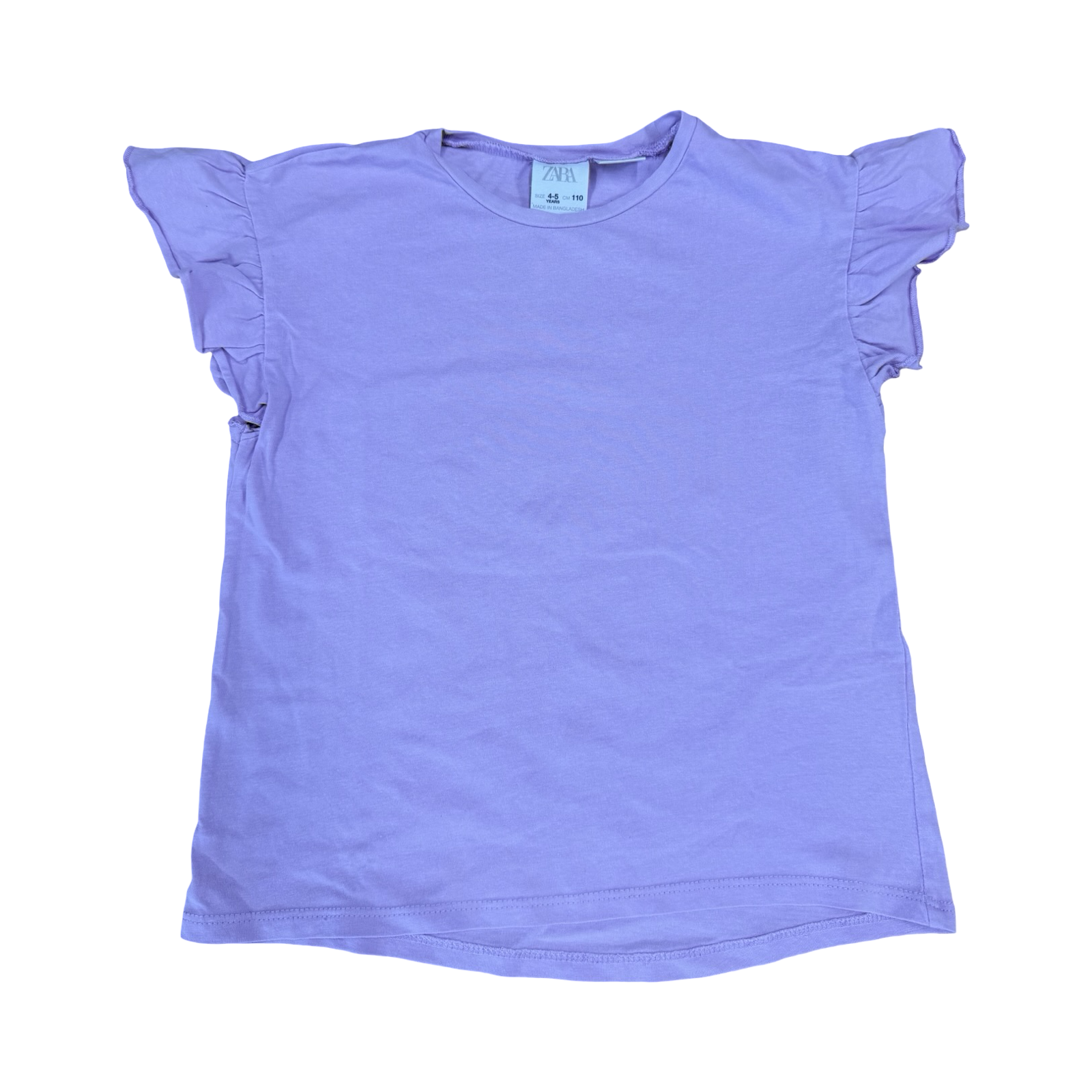 4-5Y Purple shirt with frill sleeve details - Zara