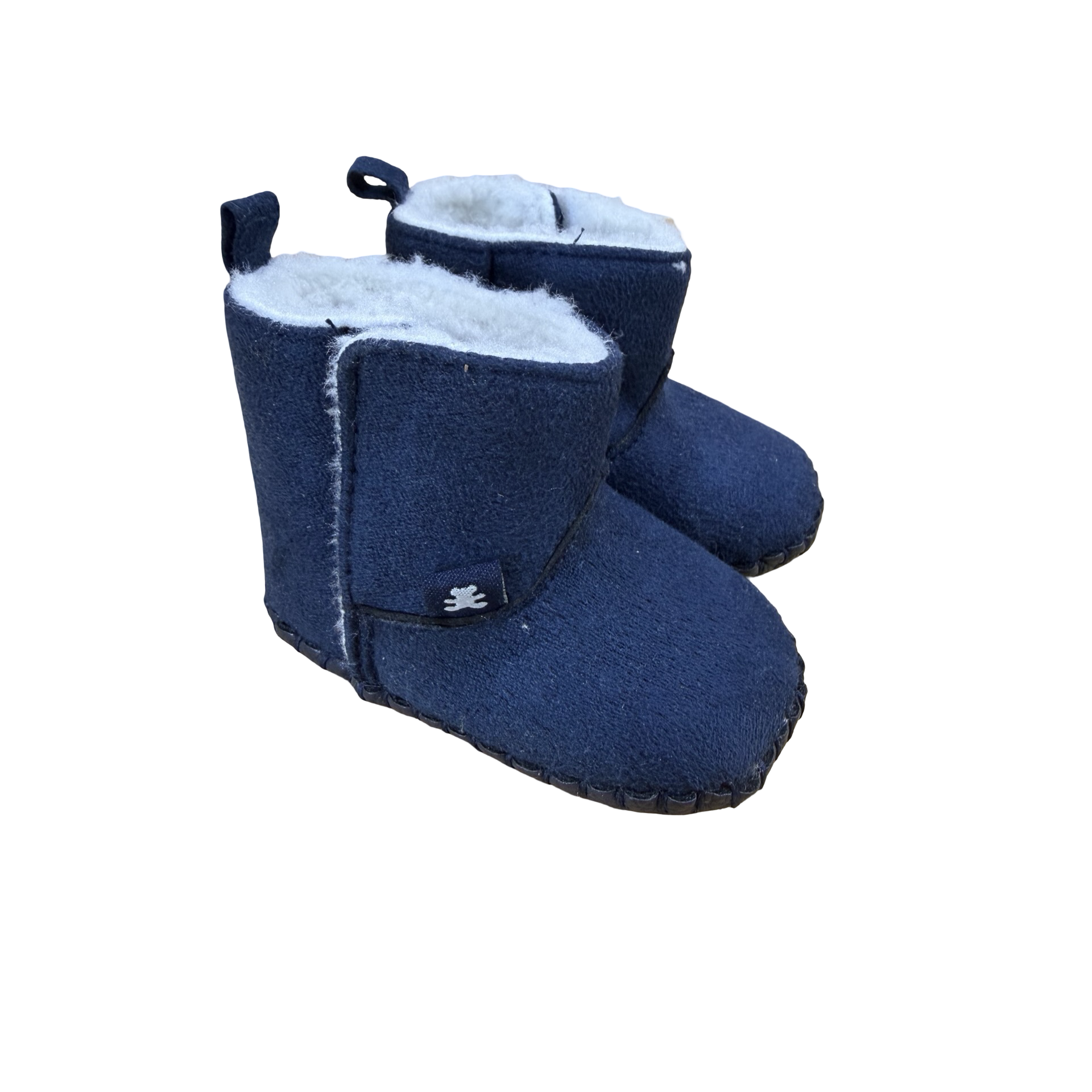 Size 0 Navy Blue fleece lined slipper boots - Woolworths